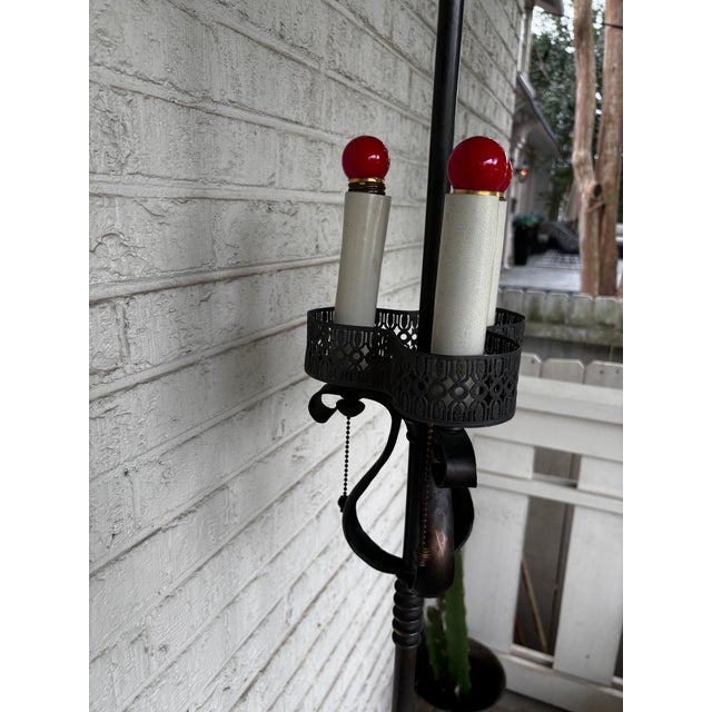 1960’s Gothic Bronze Patina Floor Lamp For Sale In Nashville - Image 6 of 10
