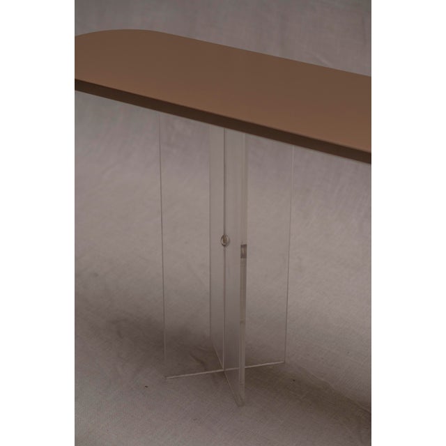 Space Age Lacquered and Acrylic Glass Console Table, 1970s For Sale - Image 3 of 18