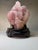 An impressive vintage Chinese rose quartz carving depicting a lively grouping of koi or carp swimming among lotus...