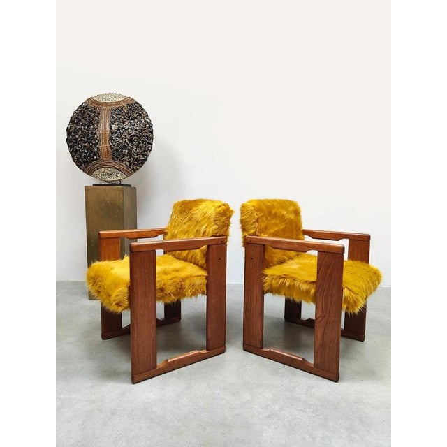 Vintage Italian Fluffy Dining Chairs by Tobia & Afra Scarpa for B&B Italia, 1970s, Set of 2 For Sale - Image 4 of 7