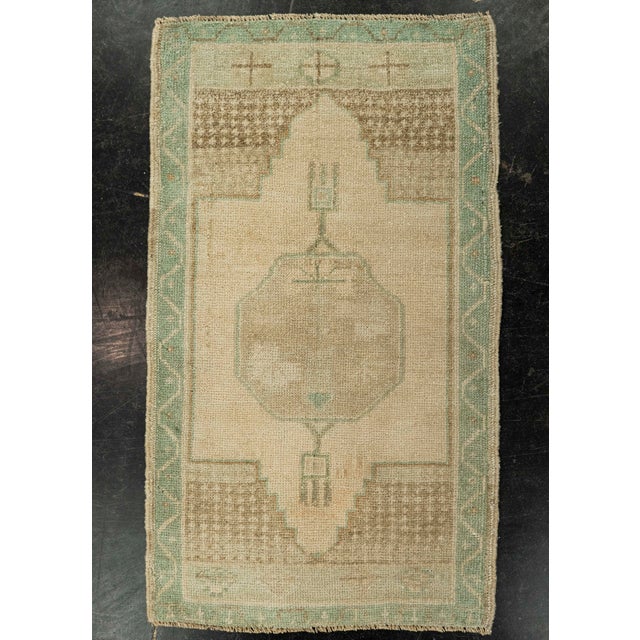 Brown Turkish Mini Rug Oriental Hand Knotted Vintage Rug 1'7" x 2'9" #21077 For Sale - Image 8 of 8