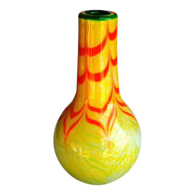 Mid Century Inspired Art Glass Vase by Fifth Avenue Crystal For Sale