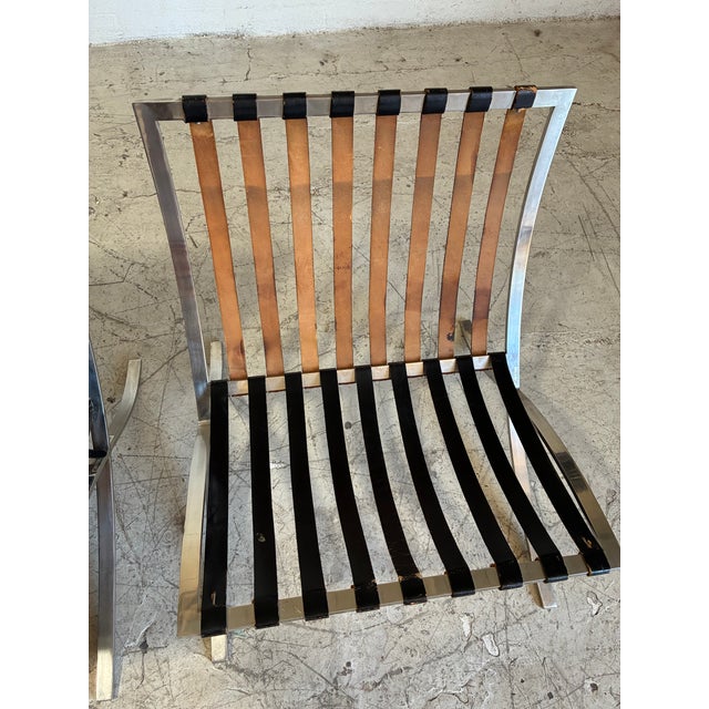 Vintage Knoll Barcelona Lounge Chairs by Mies Van Der Rohe - A Pair For Sale - Image 14 of 14