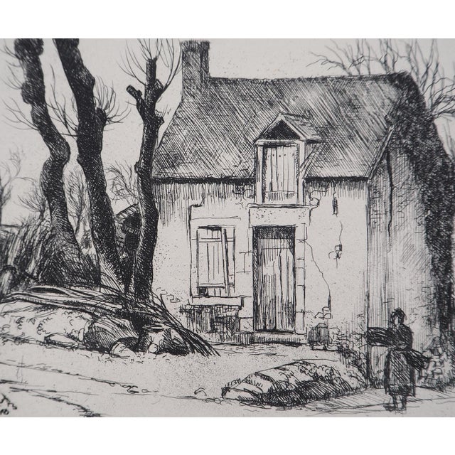 Modern Eugène Corneau, the Locature, 1946, Etching For Sale - Image 3 of 6