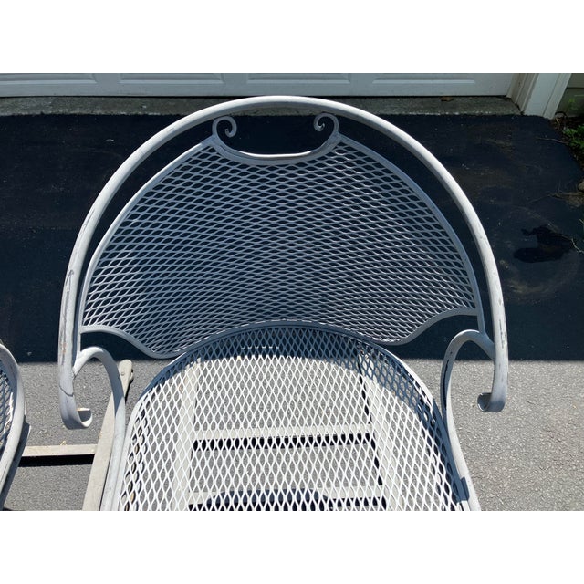 Pair of Vintage Iron Garden Chairs For Sale - Image 4 of 6