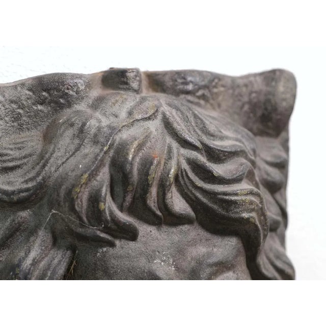 Traditional Mid 20th Century Cast Iron Figural Wind Face For Sale - Image 3 of 6