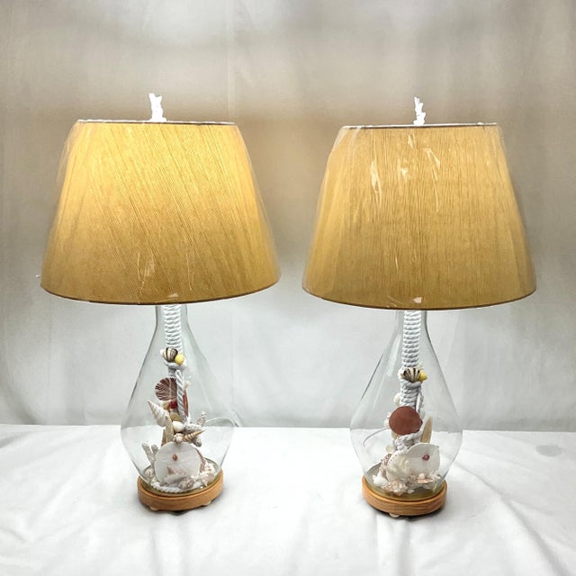 Custom Made Natural Sealife Lamps in Glass - a Pair For Sale - Image 10 of 14