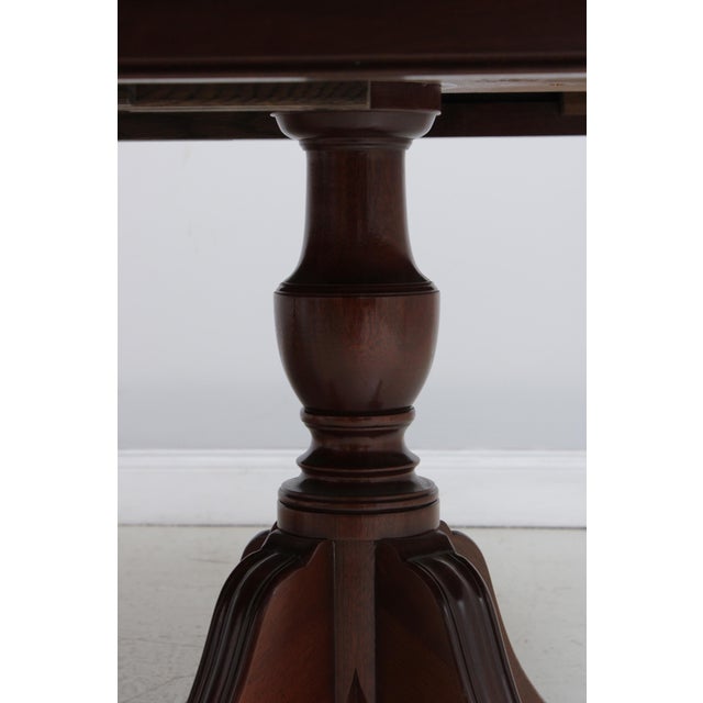 Smith & Watson Banded Inlaid Mahogany Pedestal Double Dining Table For Sale - Image 17 of 17