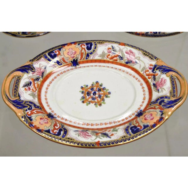 Victorian Antique English Ironstone Diamond Patent Covered Sauce Tureen With Underplate For Sale - Image 3 of 12