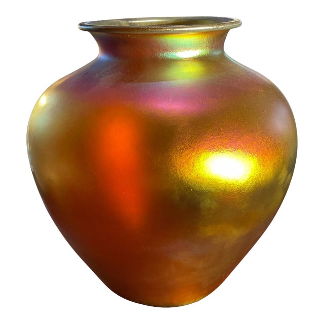 Steuben Gold Aurene Glass Vase, Circa 1928 For Sale