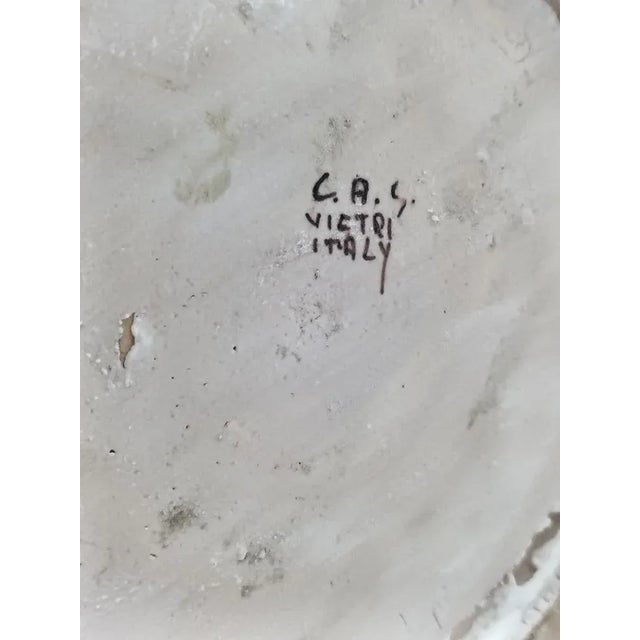 Glazed Terracotta Vase Decorated with Treatral Motifs from C.A.S. Vietri, Italy 1950s For Sale - Image 6 of 9