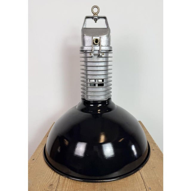 Large Industrial Black Enamel Factory Pendant Lamp from Philips, 1960s For Sale - Image 17 of 18
