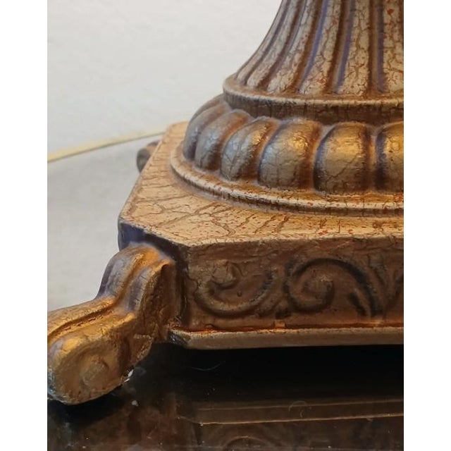 Textile Vintage Neoclassical Ornate Urn Table Lamp Grecian Baroque Regency W Shade For Sale - Image 7 of 16