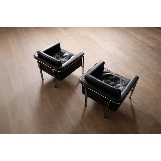 Vintage Model 6912 Lounge Chairs in Black Leather by Horst Brüning for Kill International, Germany, 1967, Set of 2 For Sale - Image 11 of 18