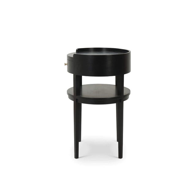 2020s Black Scandinavian Oval Side Table For Sale - Image 5 of 10