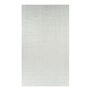 Rug & Kilim’s Oversized Textural Rug in Solid White and Silver-Gray Striae - 11x19 For Sale