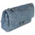Chanel Chanel Blue Bleached Chain Printed Denim Medium Classic Double Flap Bag For Sale - Image 4 of 8