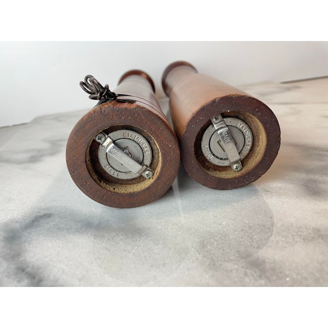 Mid 20th Century Unique Woodcraft Salt & Pepper Grinders - Pair For Sale In Seattle - Image 6 of 8