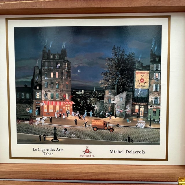 Vintage Montecristo Wood Cigar Box Parisian Artist Michel Delacroix ...