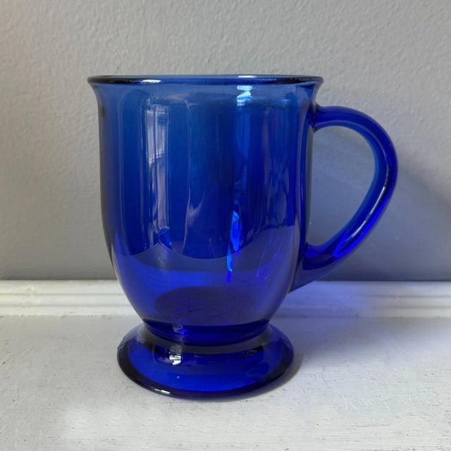 Set of 6 Vintage Anchor Hocking Chinoiserie Cobalt Blue XL Pedestal Coffee Mug - 16oz This is for a 6 piece set of Anchor...