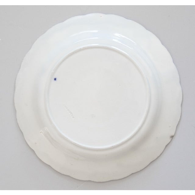 19th Century English Wedgwood Blue & White Pearlware Sunflower Plate For Sale In Houston - Image 6 of 8
