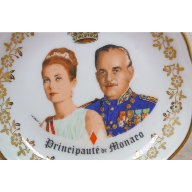 4 Limoges France Prince Rainier & Princess Grace of Monaco Plates For Sale - Image 11 of 13