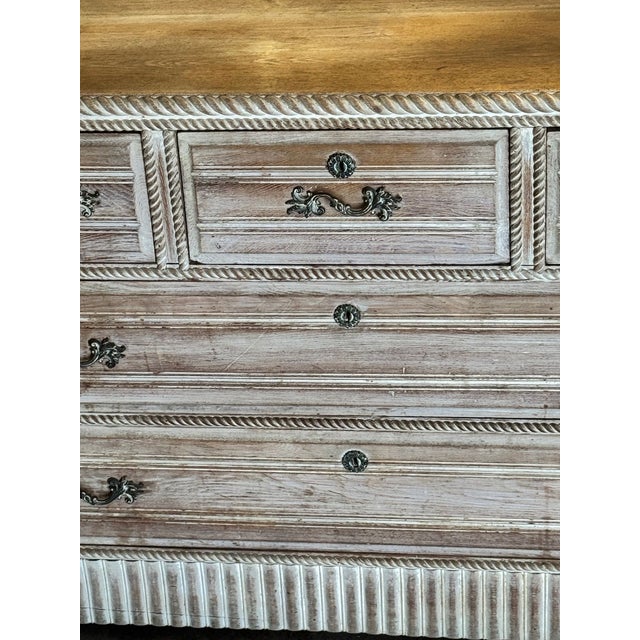 Traditional Vintage French Whitewashed Oak Chest For Sale - Image 3 of 7