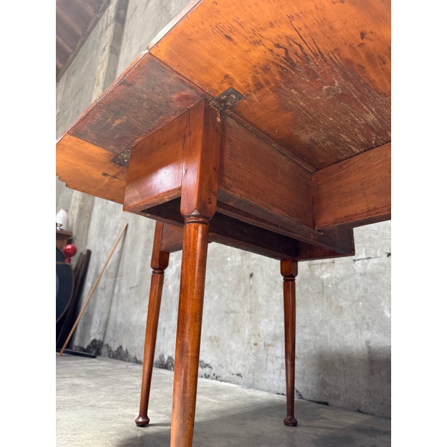 18th C Queen Anne Cherry Drop Leaf Table New England Pad Foot Antique Diminutive For Sale - Image 9 of 11