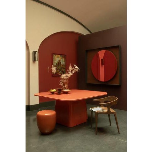 Unique Custom OOMA Burgundy Lacquered Glass Dining Table By Reda Amalou Design Dimensions: 160 x 160 x H 75 cm Dining...