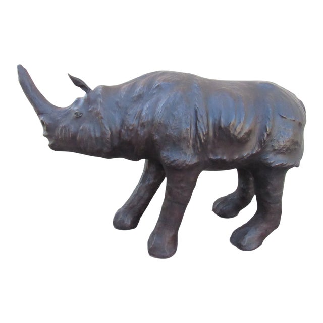 Leather Rhino Figurine For Sale