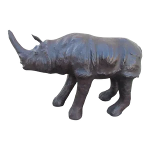 Leather Rhino Figurine