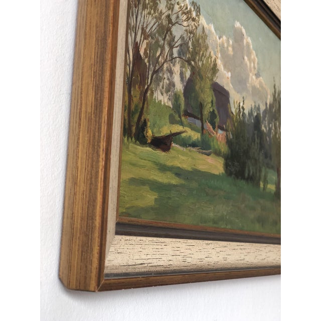 Rustic Countryside Cottage, 1920s, Oil Painting on Panel, Framed For Sale - Image 3 of 16