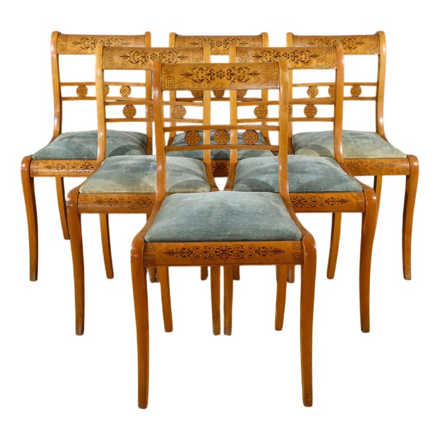 Speckled Maple Chairs, Set of 6 For Sale