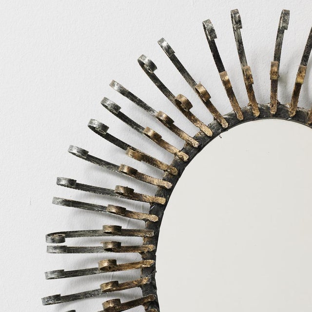 Mid-Century Modern Sunburst Mirror in Brass, 1960 For Sale - Image 3 of 14