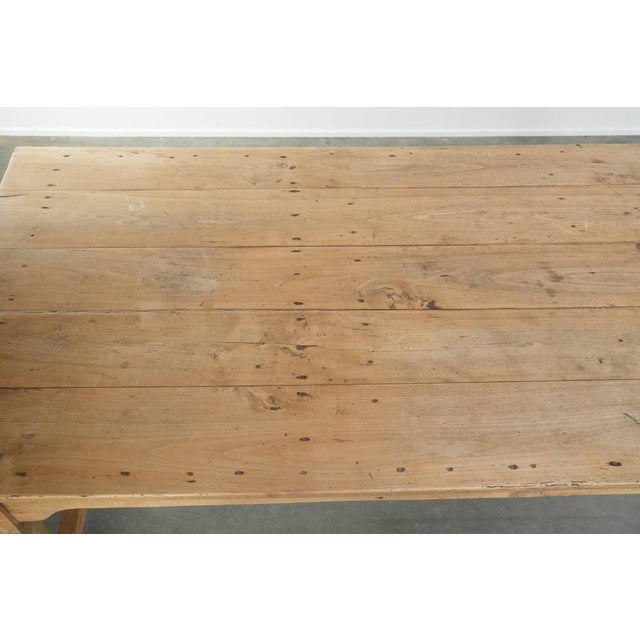 Wood Antique Pinewood Farmhouse Dining Table For Sale - Image 7 of 15