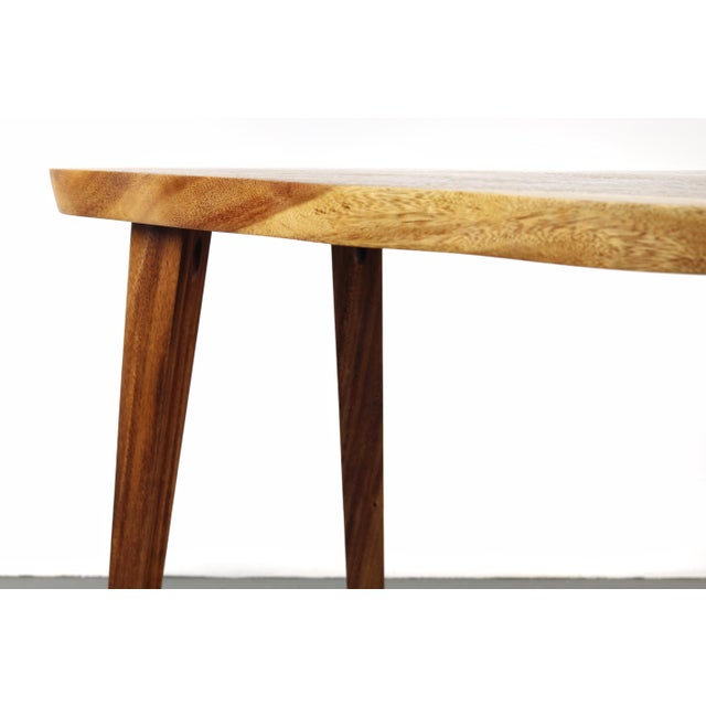 Gorgeous set of side tables sculpted in Hawaii in the late 1960s. Golden Monkey Pod wood with killer grain! Exceptional...
