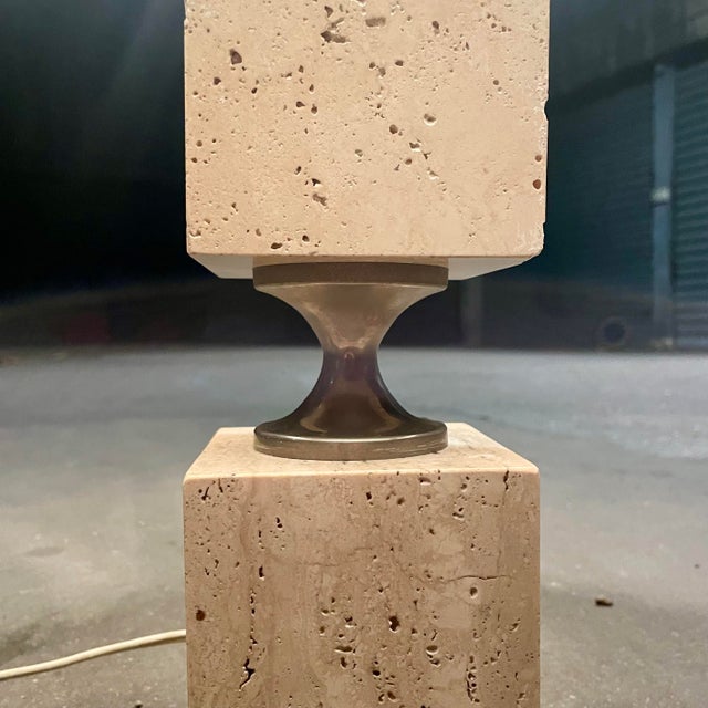 Vintage Travertine Desk Lamp, 1960s, in Very Good conditions. Designed 1960 to 1969 European Plug (up to 250V).The wiring...