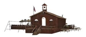 Curtis Jere Large Rusted Metal Wall Sculpture of Meeting House
