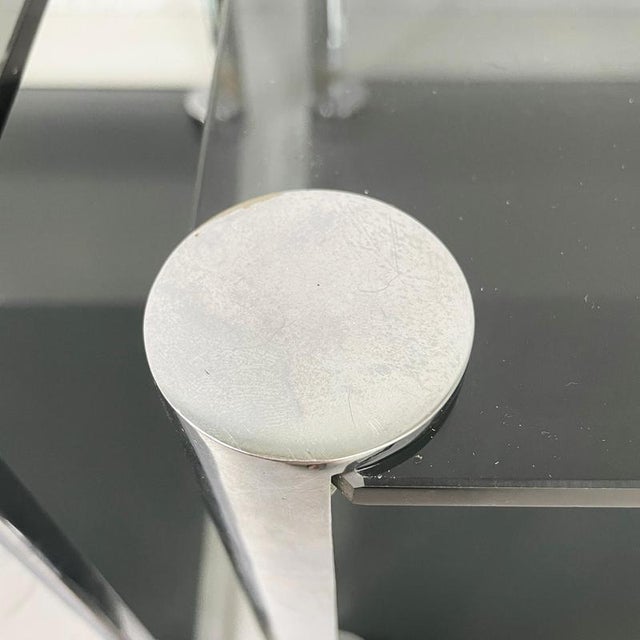 Metal Italian Modern Coffee Tables in Smoked Glass and Chromed Metal, 1980s, Set of 2 For Sale - Image 7 of 18