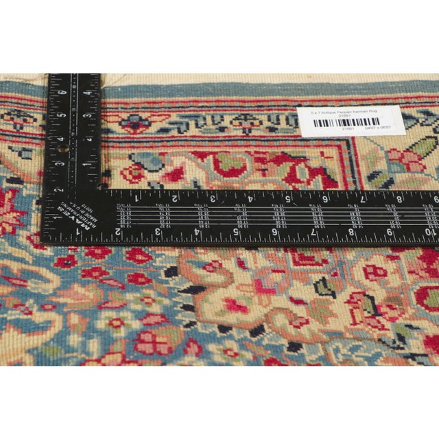 Antique Persian Kerman Rug, 4'7 X 6'7 For Sale In Dallas - Image 6 of 10