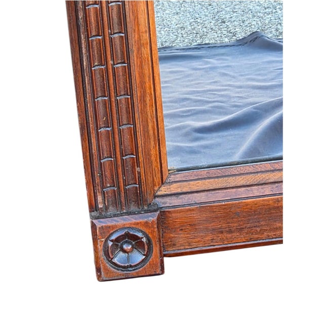 19th Century American Victorian Walnut Pierre Mirror/ Hallway Mirror. For Sale - Image 11 of 16