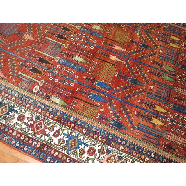 Antique Zabihi Colllection Persian Bidjar Willow Tree Rug - 8'4" x 12'5" For Sale - Image 9 of 10