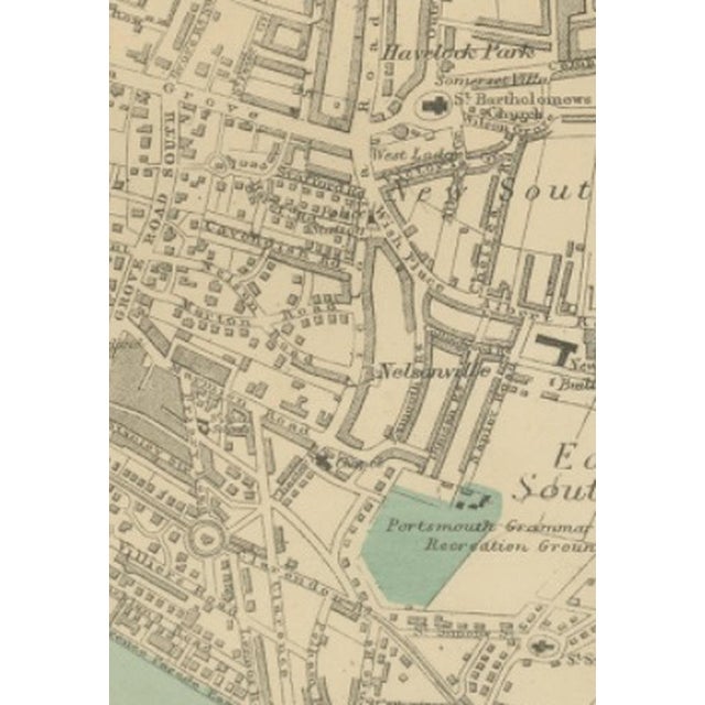 Antique Town Map of Portsmouth by George W. Bacon, 1885 For Sale - Image 10 of 13