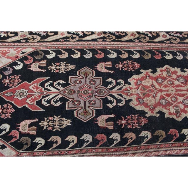 Tribal Antique Karabagh Black & Red Rug 6.8x18 For Sale - Image 3 of 5