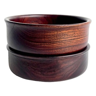 Vintage Hand Turned Brazilian Rosewood Catchall/Trinket Bowls, a Pair For Sale