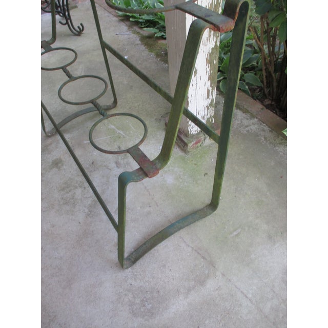 Victorian Antique French Victorian Wrought Iron Rare Two Tier 5 Pot Planter For Sale - Image 3 of 7