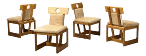 Sergio Rodrigues, Cavoina, Cowhide, Four Cuiabá Dining Chairs, Brazil, 1985