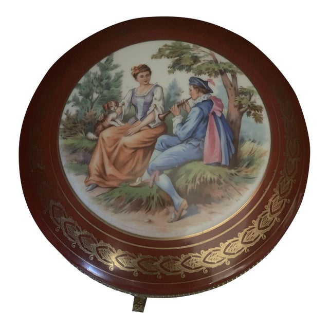 1940s Porcelain Trinket Box From Czechlosovakia For Sale