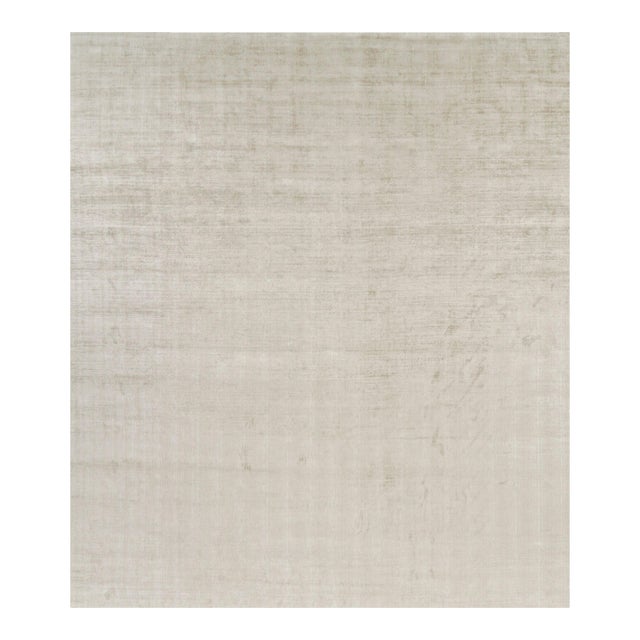 Rug & Kilim’s Oversized Contemporary Textural Solid Rug in Light Beige Tones - 13x15 For Sale