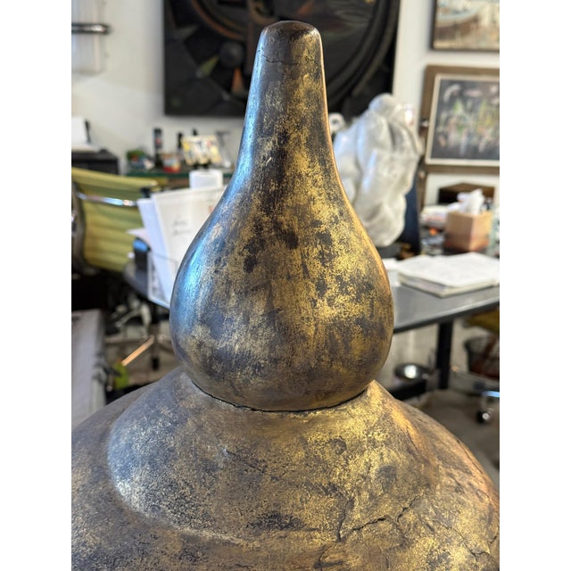 Early 20th Century Southeast Asian Gilded Buddha Sculpture on Bronze Rain Drum Base For Sale - Image 10 of 18